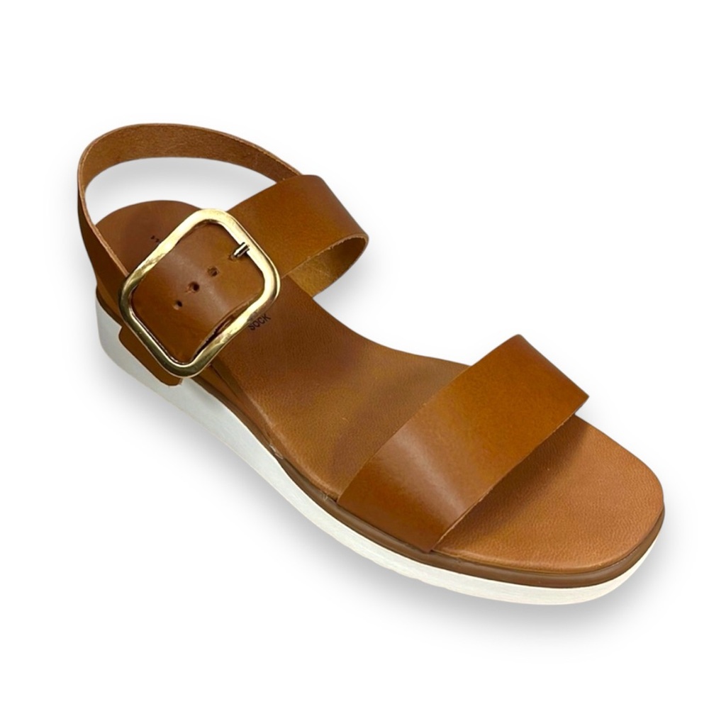 Mila Paoli Leather Sandal Women’s 9.5 Casual Summer Neutral Adjustable Strap